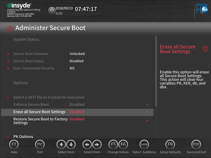 (Optional) Setting UEFI Secure Boot
