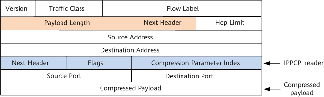 Format of a compressed IPv6 packet