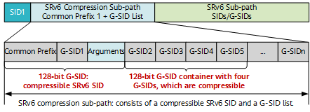 G-SRv6 segment list encoding