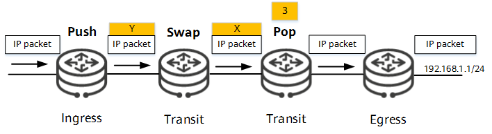 Packet forwarding through an LSP