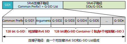G-SRv6 Segment List编码