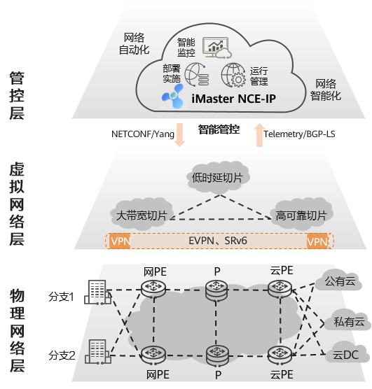 云广域网络的总体架构