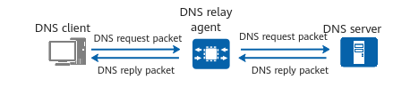 Working principle of the DNS relay agent