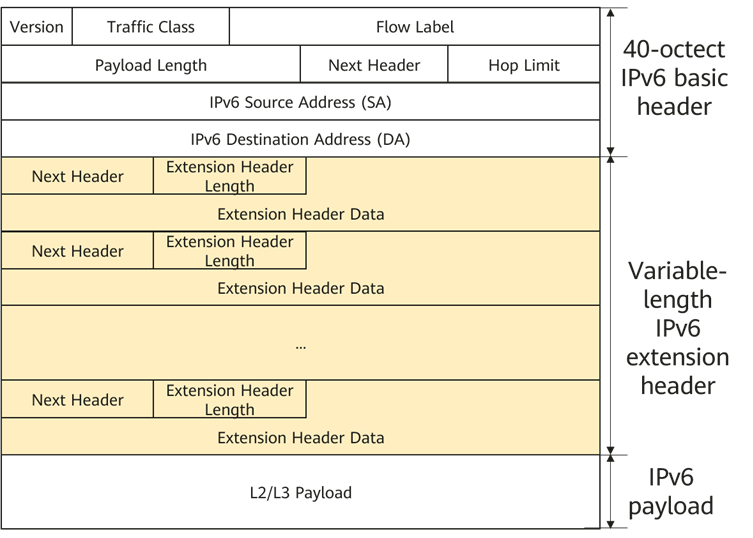IPv6 packet structure